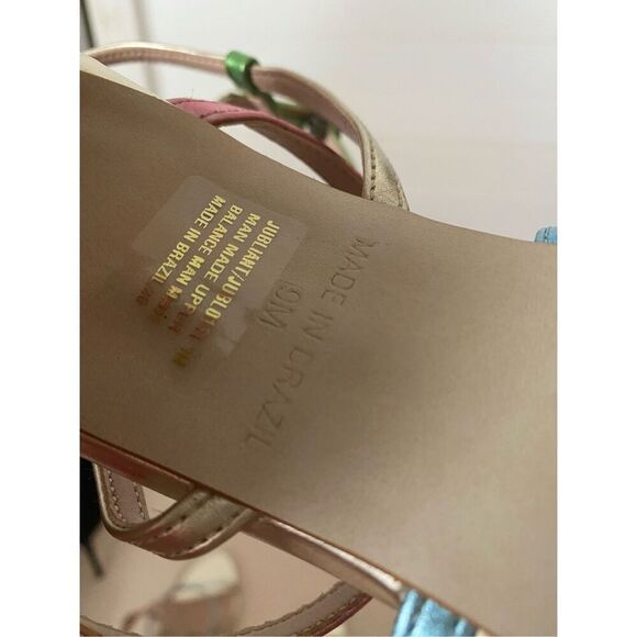 Steve Madden Jubilant Pastel Multicolor Buckle Strap Heels Size 9 - Picture 10 of 11